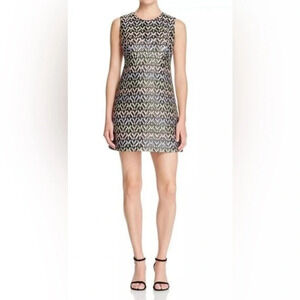MILLY Chevron Brocade Mini Dress. Size 14.